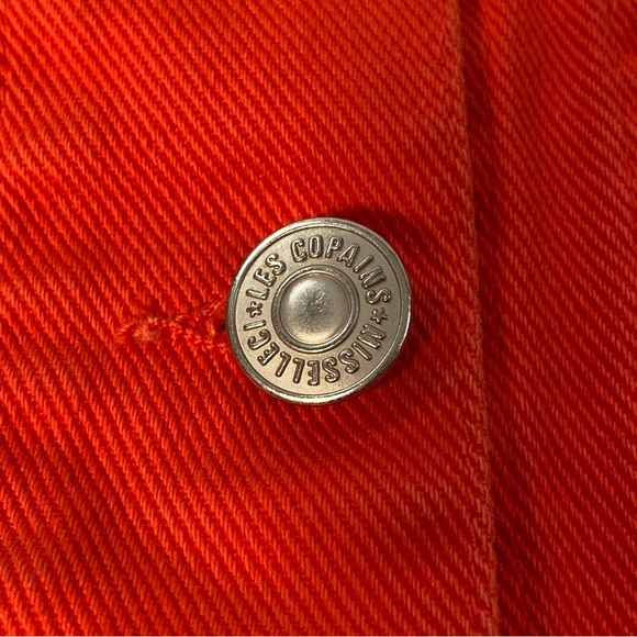 Les Copains Misselleci Vintage Jeans Crop Jacket Orange Red Size 40EU or S US - Picture 6 of 10